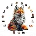 SECOGM Wooden Puzzles for Adults Artistic Fox Wood Puzzles Adult Unique Animal Shape Wooden Jigsaw Puzzles for Adults Birthday Gifts for Puzzle Lovers Family 84 66in 100 Pieces - Image 4