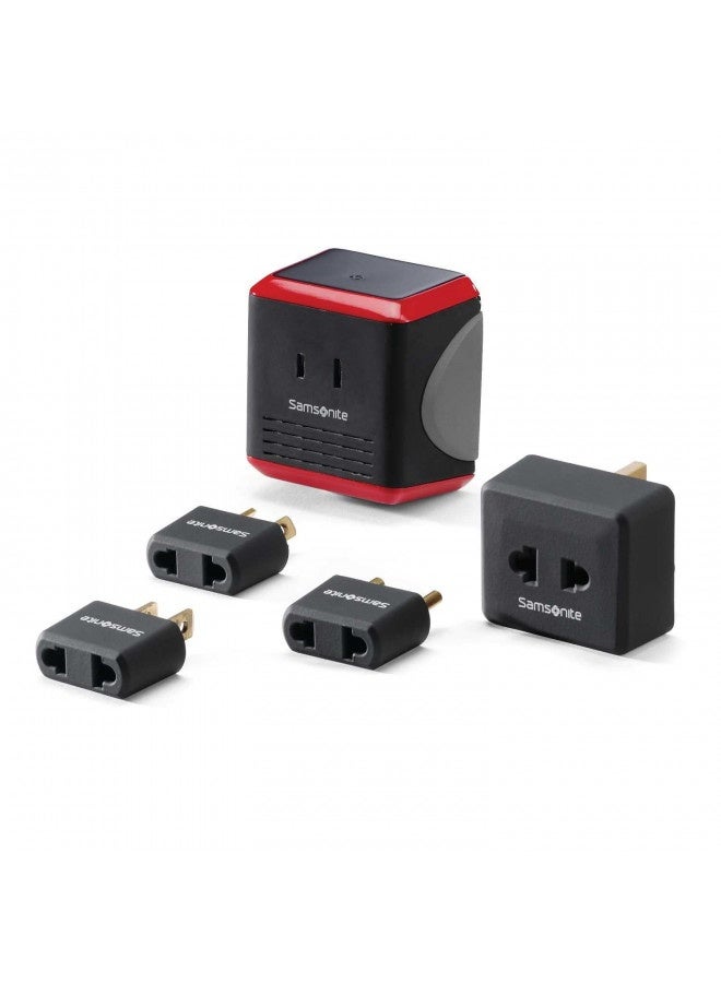 Samsonite مجموعة محول/مهايئ سامسونيت مع حقيبة، أسود/أحمر، مقاس واحد - Image 1
