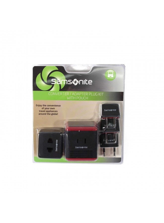 Samsonite مجموعة محول/مهايئ سامسونيت مع حقيبة، أسود/أحمر، مقاس واحد - Image 2