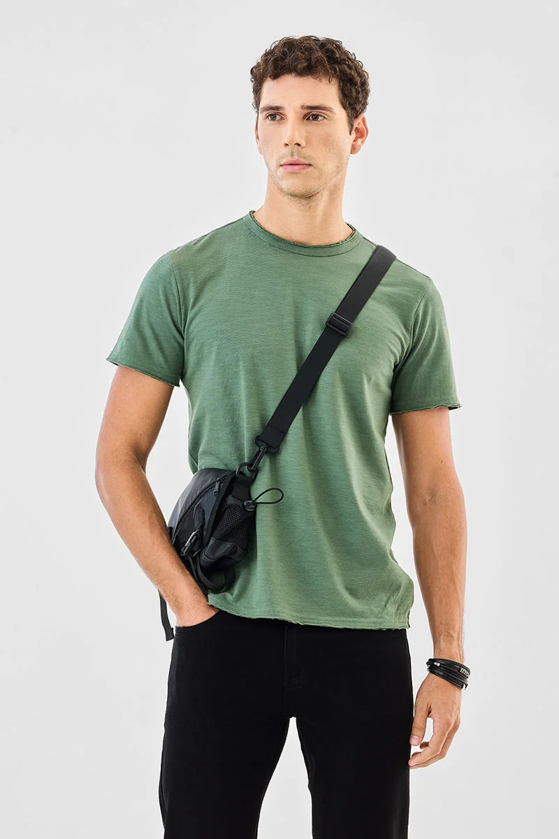 SNITCH Raw Edge 100% Cotton Regular Fit T-Shirt