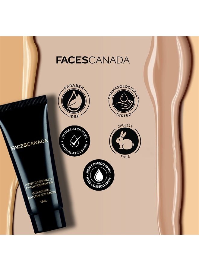Facescanada Weightless Matte Finish Foundation Ivory 01 18ml - Image 3