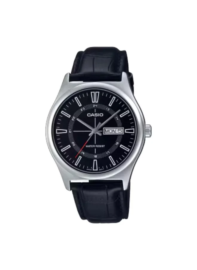 CASIO Men's Analog Display Watch With Black Leather Strap - MTP-V006L-1CUDF