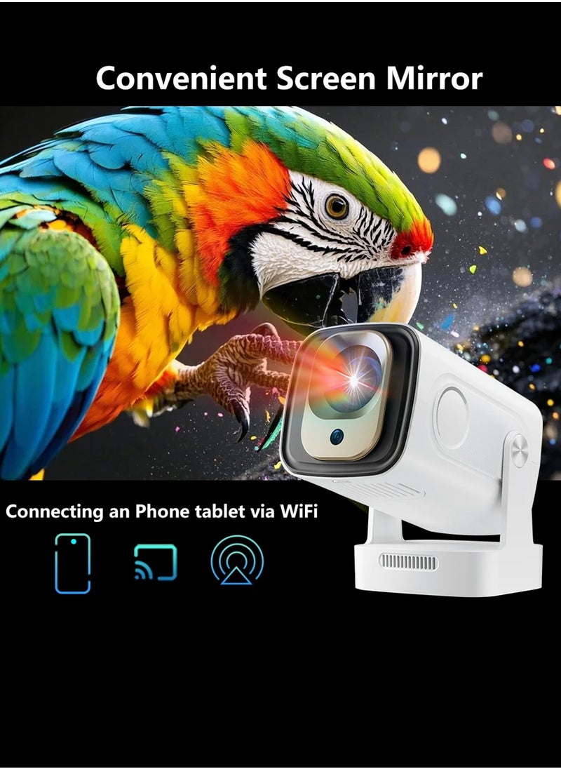 Mini 4K Smart Projector – Portable Home Theater, Wi-Fi & Bluetooth, Built-in Speaker, HDMI, LED Display