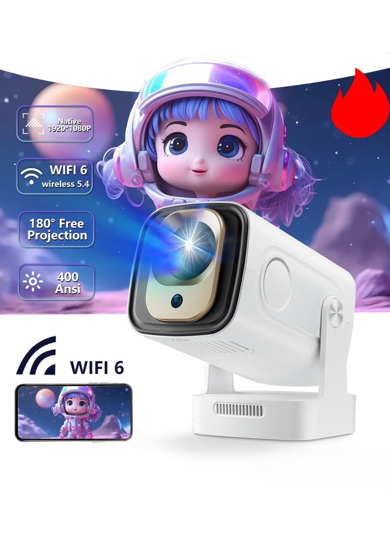 Mini 4K Smart Projector – Portable Home Theater, Wi-Fi & Bluetooth, Built-in Speaker, HDMI, LED Display
