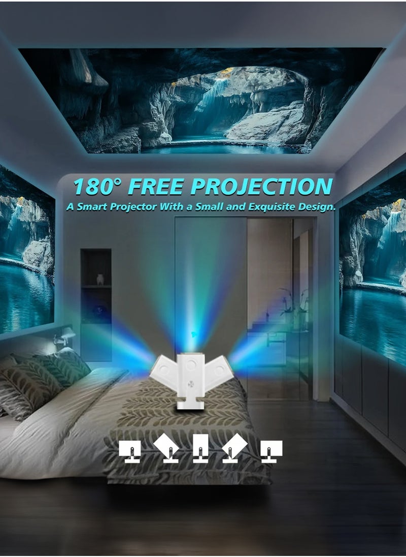 Mini 4K Smart Projector – Portable Home Theater, Wi-Fi & Bluetooth, Built-in Speaker, HDMI, LED Display