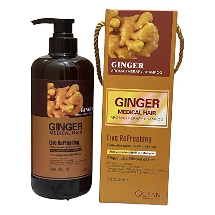 GINGER MEDICAL HAIR SHAMPOO, Promotes Hair Strength & Thickness with increased volume & reducing breakage (800 ML) WITH HERBAL INGREDIENTS (Shampoo), 27.0 Fl Oz, 1 - Image 1