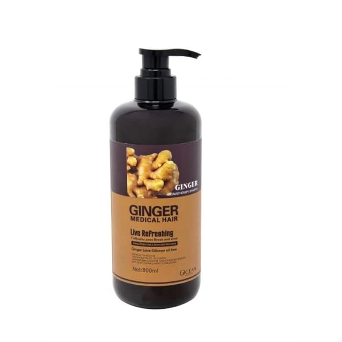 GINGER MEDICAL HAIR SHAMPOO, Promotes Hair Strength & Thickness with increased volume & reducing breakage (800 ML) WITH HERBAL INGREDIENTS (Shampoo), 27.0 Fl Oz, 1 - Image 5