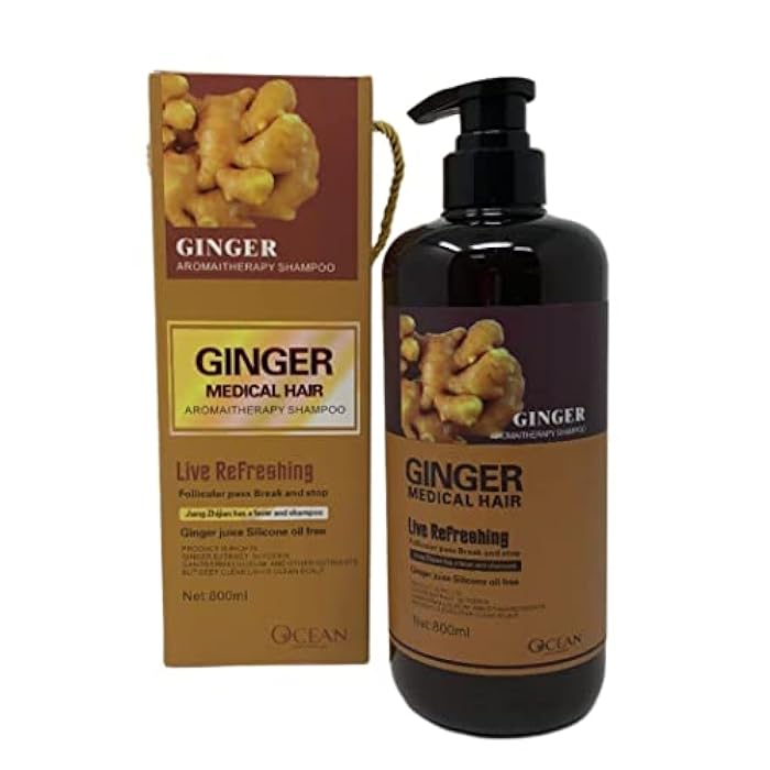 GINGER MEDICAL HAIR SHAMPOO, Promotes Hair Strength & Thickness with increased volume & reducing breakage (800 ML) WITH HERBAL INGREDIENTS (Shampoo), 27.0 Fl Oz, 1 - Image 2