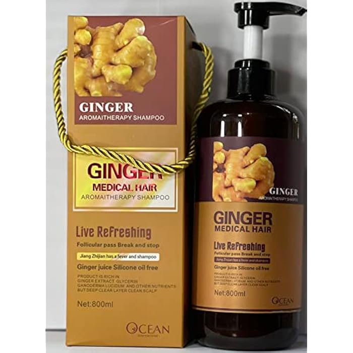 GINGER MEDICAL HAIR SHAMPOO, Promotes Hair Strength & Thickness with increased volume & reducing breakage (800 ML) WITH HERBAL INGREDIENTS (Shampoo), 27.0 Fl Oz, 1 - Image 4