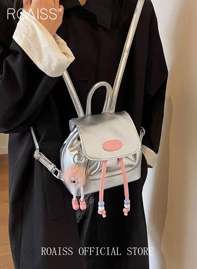 roaiss Girls Stylish Backpack, Adorable Mini Backpcak with Drawstring Closure and Adjustable Strap, Casual Small Daypack for Girls, Perfect for Commuting, College, Dating and Outdoor Activities - Image 2