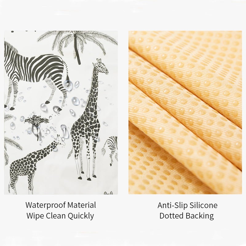 Insular Baby Splat Mat for Under High Chair/Arts/Crafts, Anti Slip and Waterproof Splash Mat for Floor, Portable Picnic Mat, 51x51 Inch, Safari - Image 5