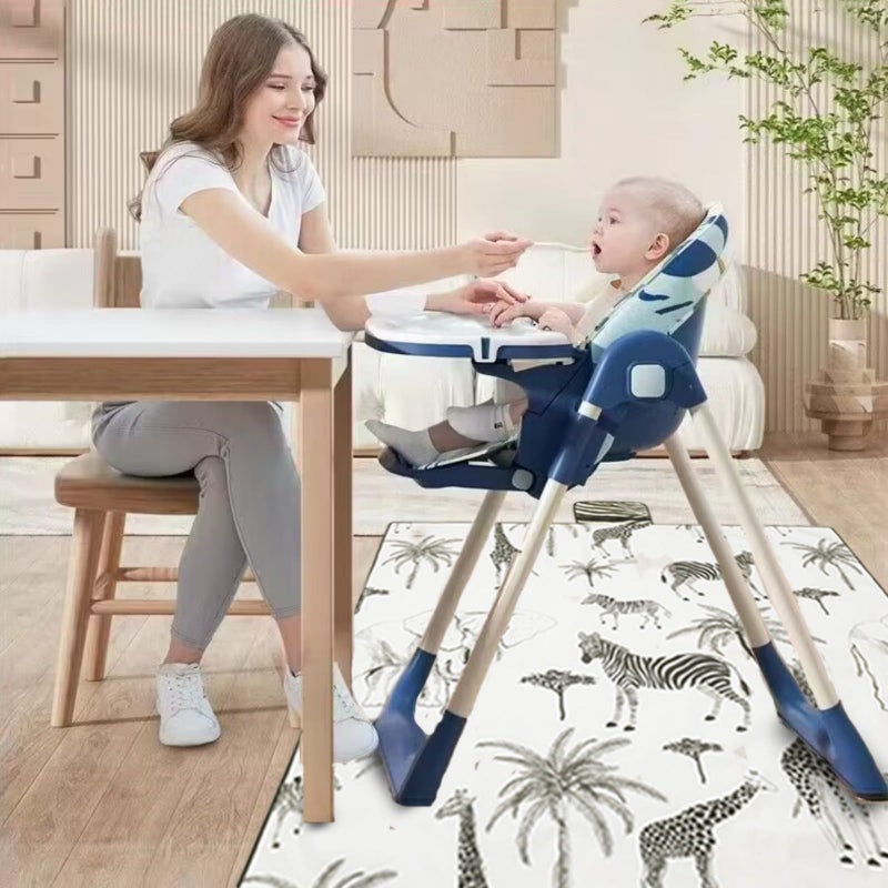 Insular Baby Splat Mat for Under High Chair/Arts/Crafts, Anti Slip and Waterproof Splash Mat for Floor, Portable Picnic Mat, 51x51 Inch, Safari - Image 2