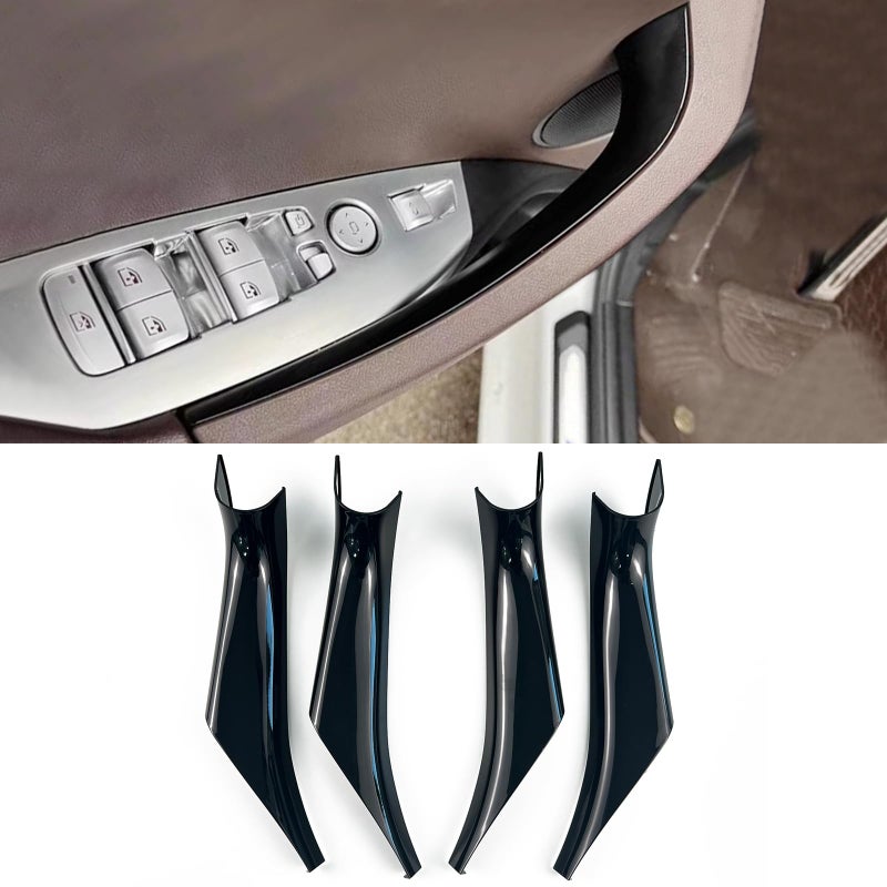 CHUANGHUI 4PCS Car Door Pull Cover Fit for BMW X3 G01 20182023 X4 G02 20192024 Interior Door Handle Protective Decorate Covers 20i 30i 30e Piano Black