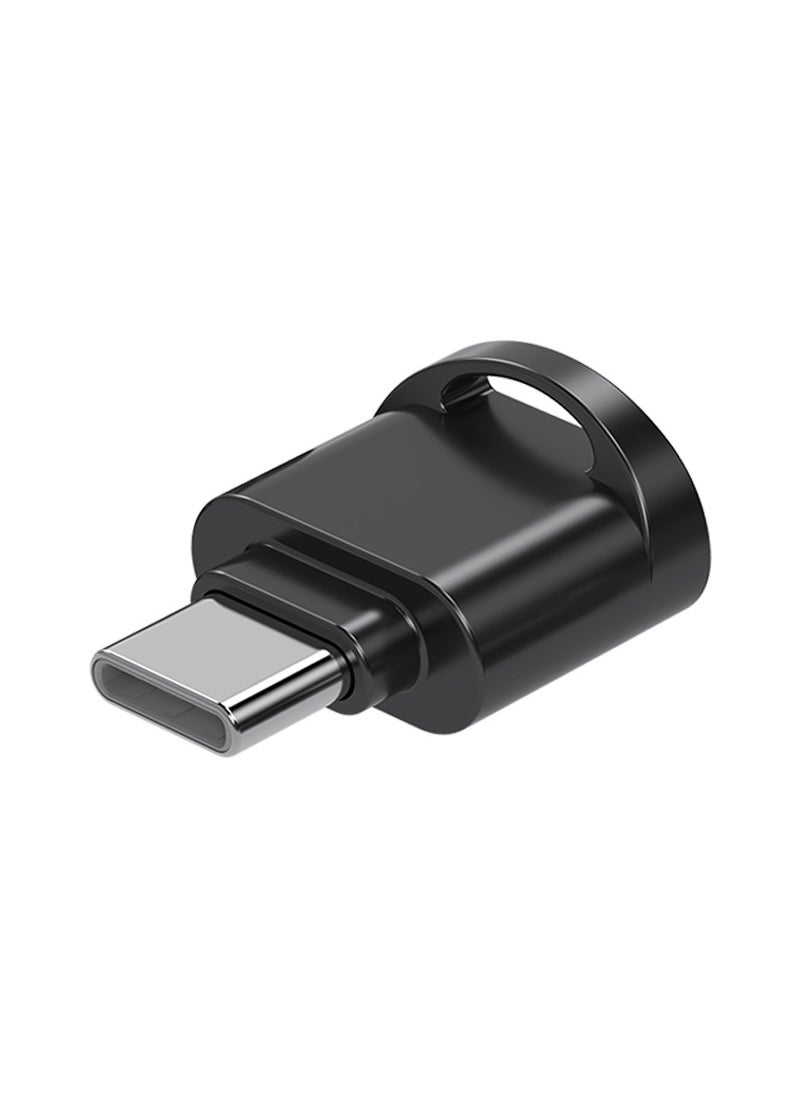 Mini TF Card Reader OTG 3.0 for Huawei Android Black TYPE-C oval interface (with hanging chain)