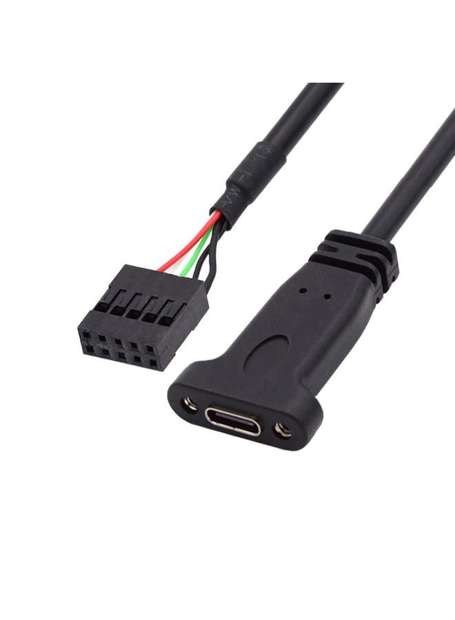 CY Cable USB 3.1 Type C USB-C Female to USB 2.0 Motherboard 9pin 10pin Header Cable with Bracket Single Port - Image 1