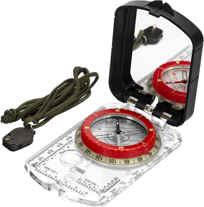 BIJIA Orienteering Map Compass -Sighting Mirror Compass with Adjustable Declination,Clinometer and LED light for Hiking, Camping,Orienteering,Hunting,Global Mountaineering,Navigating and SAR training. - Image 1