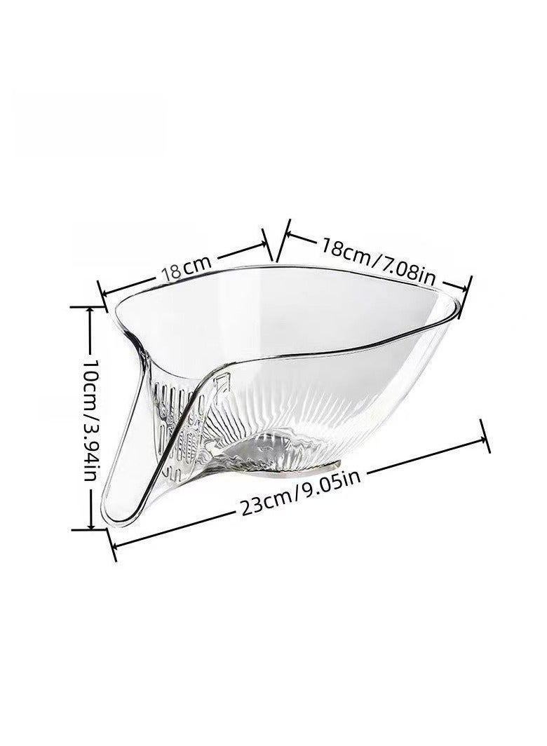 كابتن تيك New Multifunctional Drain Basket*2, Kitchen Sink Food Collector Strainer bowl With Spout, Suitable for Food Filter Cleaning Fruit and Vegetable Drainage Basket Funnel, Transparent grey+Transparent - Image 5