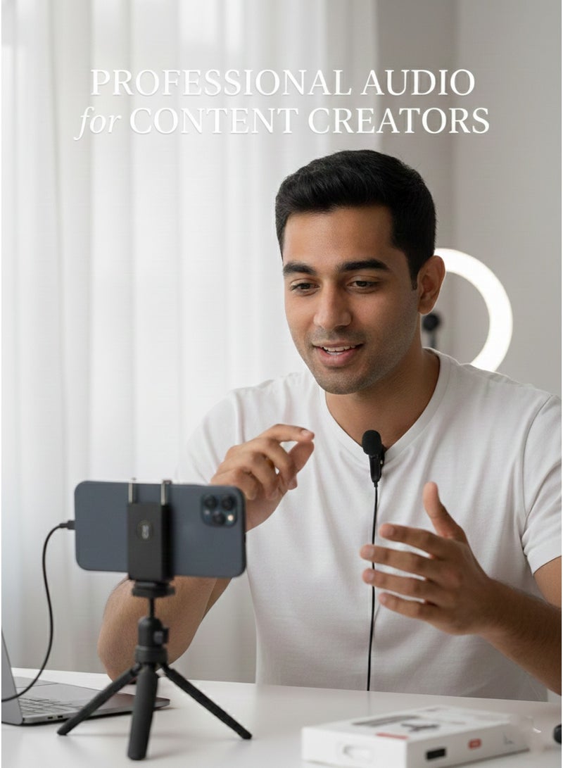 إكس أو ميكروفون - ميكروفون متعدد الاتجاهات بمشبك USB-C مع كابل بطول 2 متر للهواتف الذكية والأجهزة اللوحية وأجهزة الكمبيوتر المحمولة - Image 2