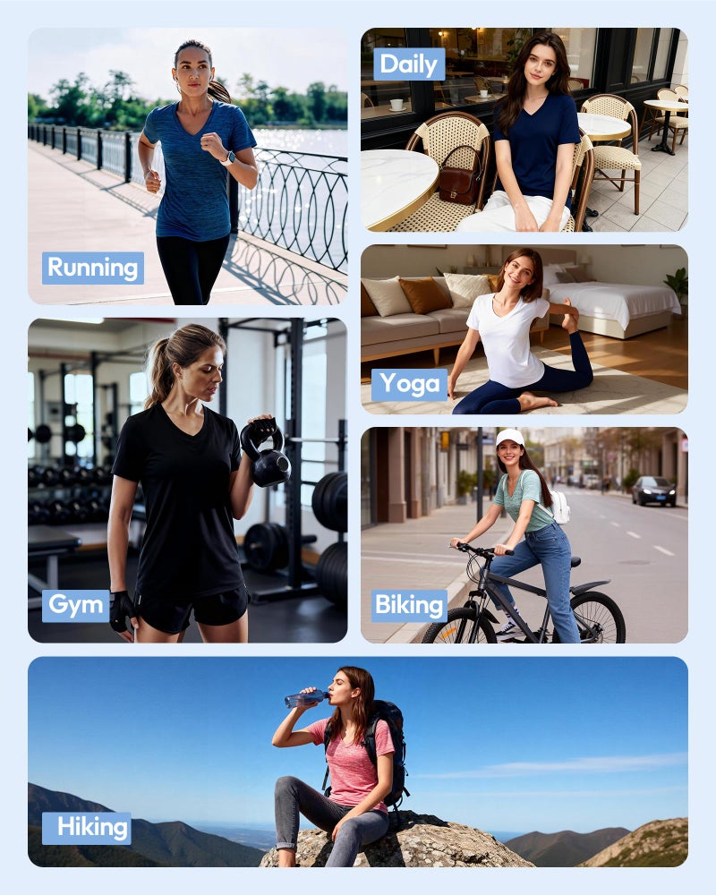 CE' CERDR 5/7 Pack Workout Shirts for Women, Moisture Wicking Quick Dry Active Athletic Women's Gym Performance T Shirts - Image 5