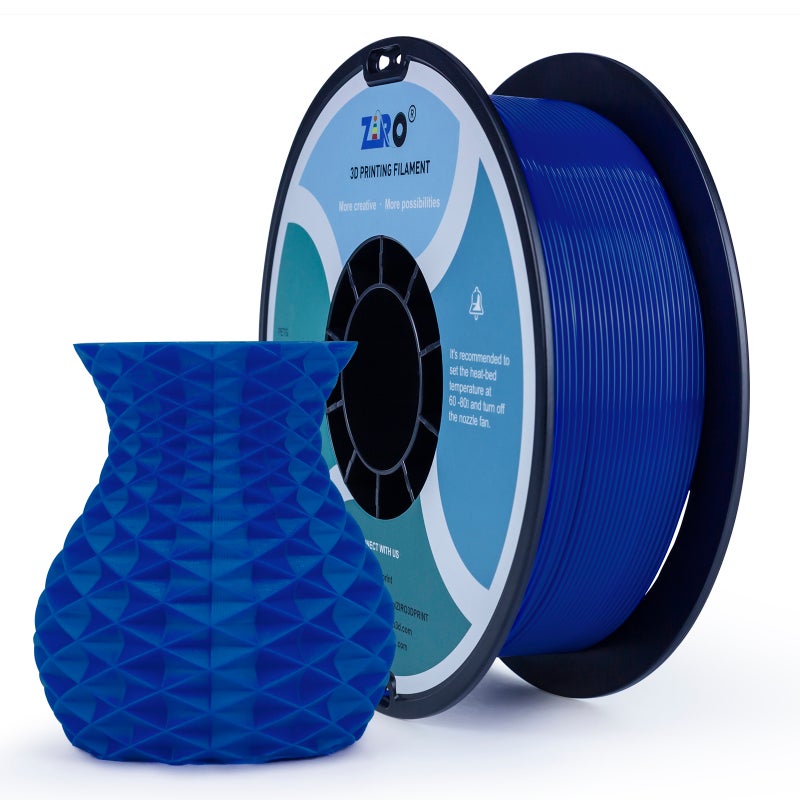ZIRO PETG 3D Printer Filament, 1.75mm Diameter, 1kg Spool, Low Warping, No Odor, BLUE - Image 2