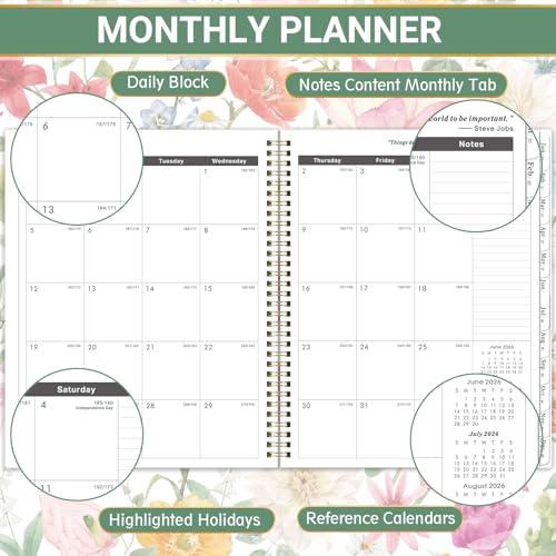 Lortarl 2026-2031 Monthly Planner/Calendar - 5 Year Monthly Planner 2026-2031 from Jul. 2026 - Jun. 2031, 9" x 11", 60 Months Calendar, Large 5 Year Planners with Tabs, Two-Side Pocket, Suitable for Long-Term Planning - Image 4