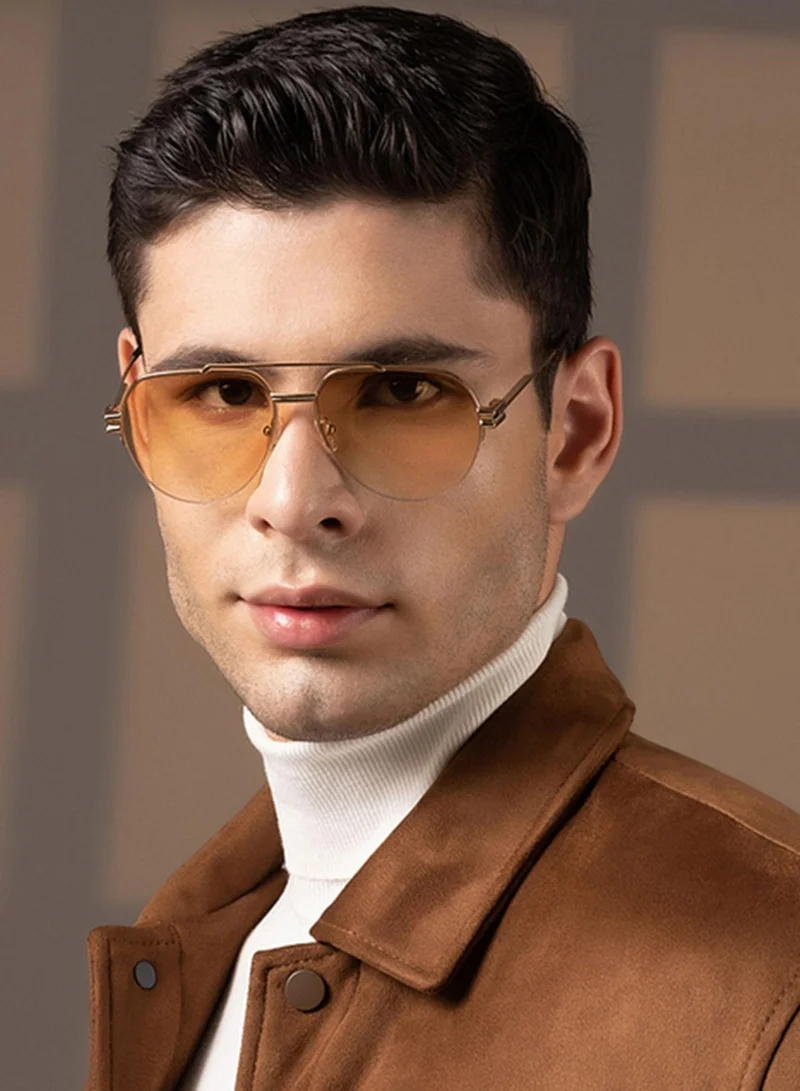 جون جاكوبس John Jacobs | Gold - Brown | Full Rim Square Stylish &amp; Premium Polarized Sunglasses | JJ Tints | 100% UV Protected | Men &amp; Women | Extra Wide | JJ S12803