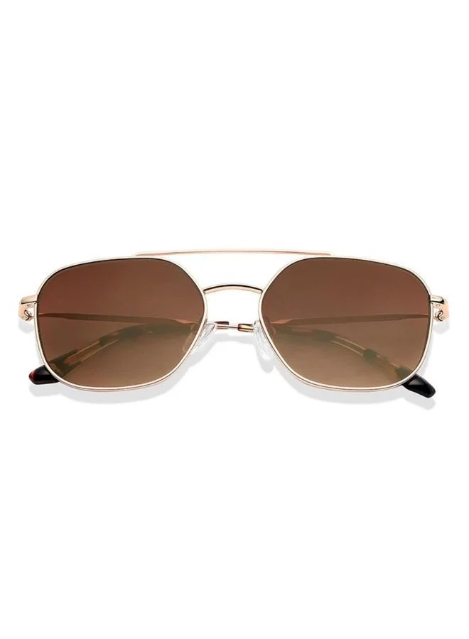 جون جاكوبس نظارة شمسية مستقطبة مربعة بإطار كامل من جون جاكوبس ذهبي بني