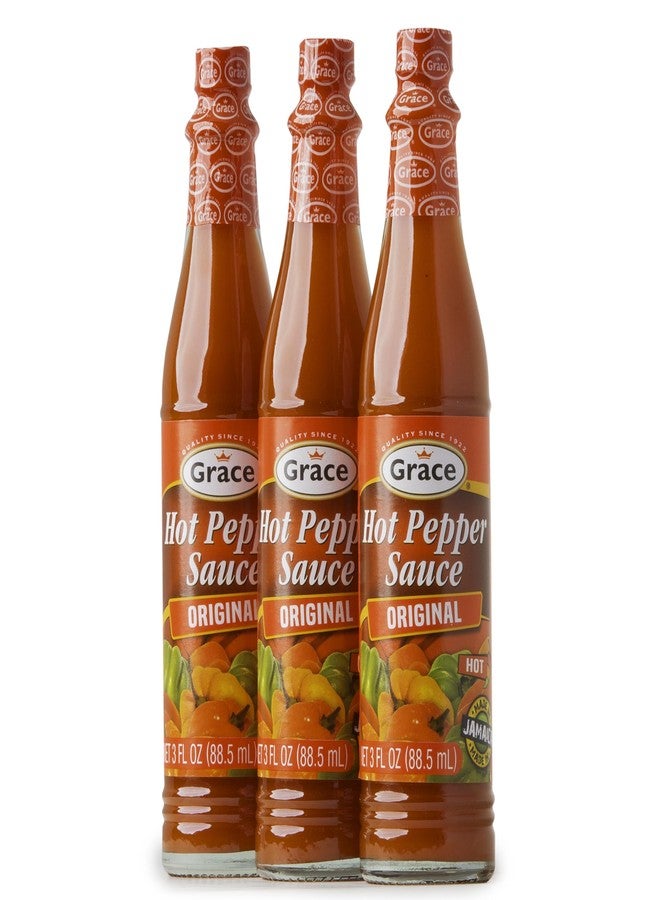 Grace Hot Pepper Sauce 3oz - 3 Pack Hot Sauce Bottles - Jamaican Scotch Bonnet Pepper Sauce - Caribbean Hot Sauce made with Scotch Bonnet Peppers & West Indian Hot Peppers - Image 1