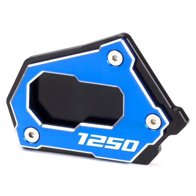 وسادة توسيع قاعدة الوقوف الجانبية CNC للدراجة النارية Modeer لـ R1200GS LC Adventure 2013-2024 R1250GS Adventure Rallye HP 2018-2024 R 1200 1250 GS ADV R1250GSA R1200GSA R1250HP زرقاء