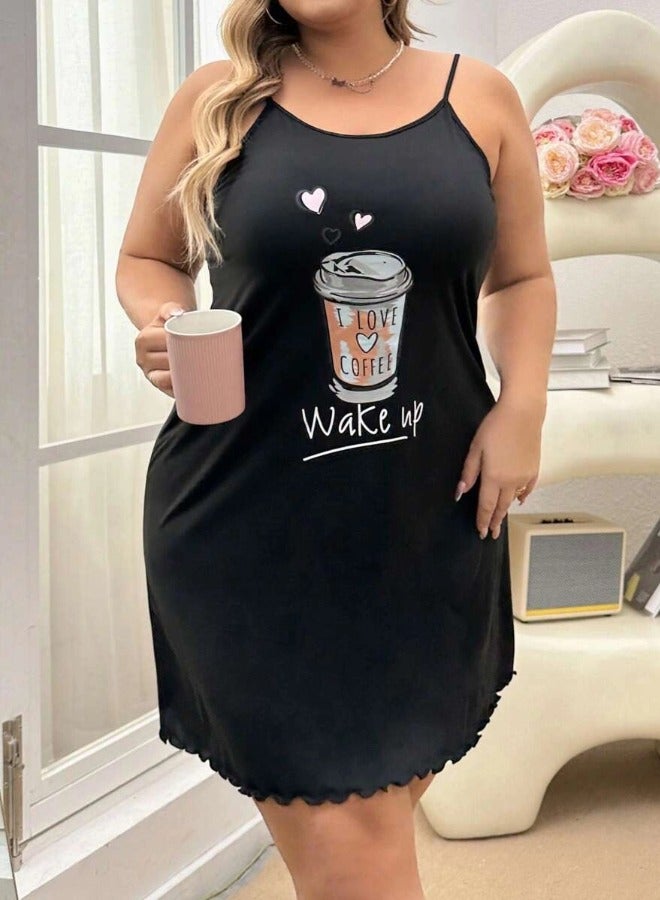 فستان نوم نسائي بحمالات رفيعة قابلة للتعديل وظهر بتصميم ريسر—قميص نوم مريح للنوم