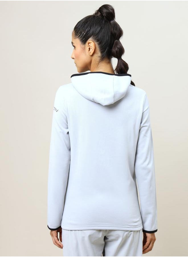 Technosport - Panelled High Neck Fleece Jacket with Hood by Styli - Image 1