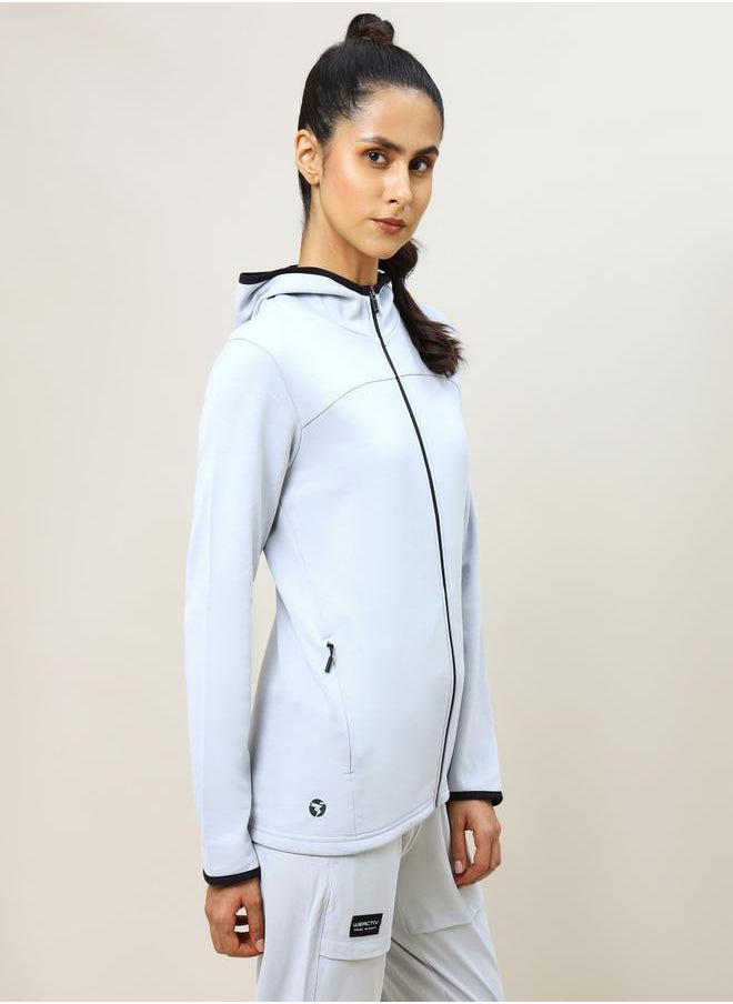 Technosport - Panelled High Neck Fleece Jacket with Hood by Styli - Image 1