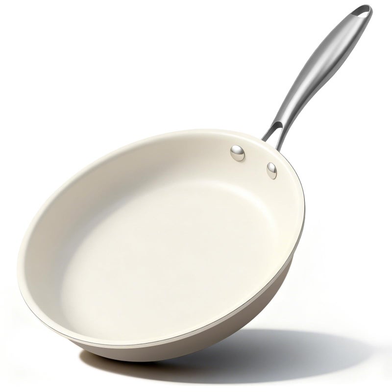 Jovire 9.25 Inch Ceramic Nonstick Frying Pan Skillet - PFAS-Free, Non-Toxic, Oven Safe & Induction Ready, Aluminum Cookware with Stainless Steel Handle - Image 1