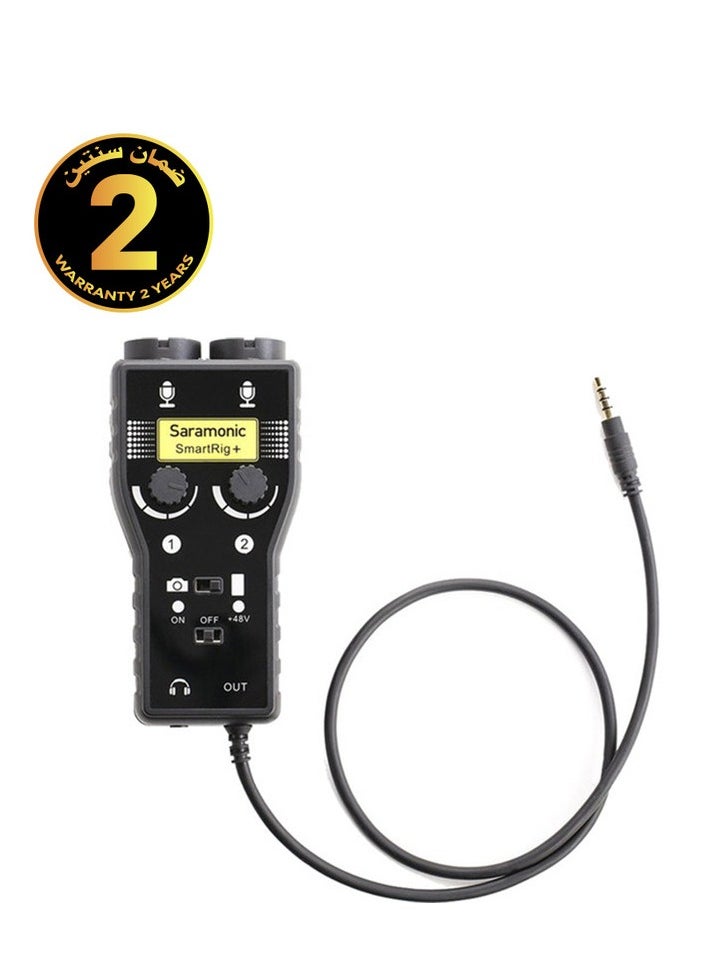 Saramonic - 2-Ch Audio Interface w/XLR, 1/4" & 1/8” for Smartphones, Tablets & Cameras (SmartRig+) - Image 1
