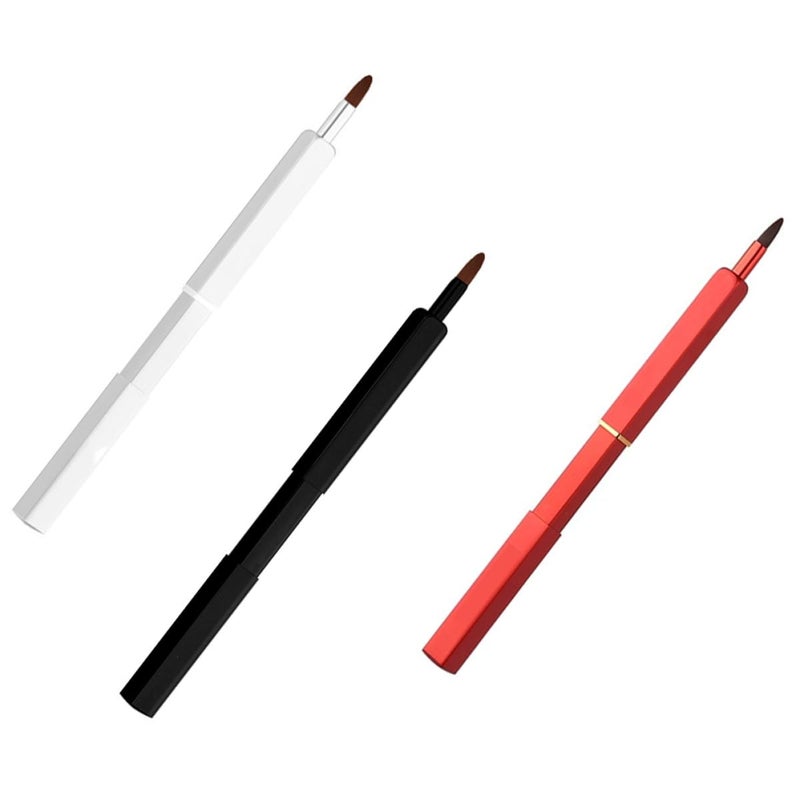 ABOOFAN 3pcs Retractable Lip Brush Set with Non-stick Synthetic Bristles for Women Makeup Application, Portable Lipstick and Lip Balm Applicators for Travel and Daily Use - Image 1