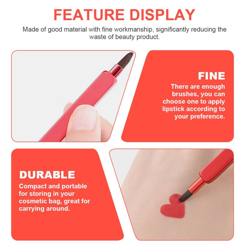 ABOOFAN 3pcs Retractable Lip Brush Set with Non-stick Synthetic Bristles for Women Makeup Application, Portable Lipstick and Lip Balm Applicators for Travel and Daily Use - Image 3