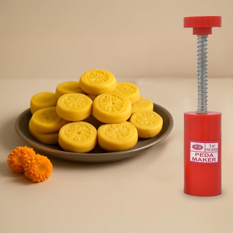 DS Moon Cake Mold 5 pc Mid Autum Festival Hand Press Coockie Stamp | Biscuit Stamping Machine - Image 2