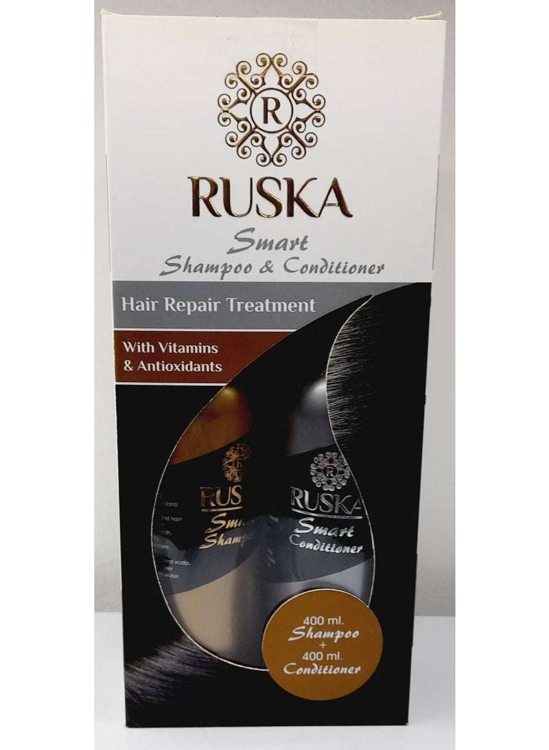 روسكا مجموعة RUSKA الأوكرانية للشعر المعالج بالبروتين والكيراتين شامبو + بلسم  تثبيت لون الصبغة  عناية مكثفة للشعر الجاف والتالف  حماية طويلة المفعول - Image 2
