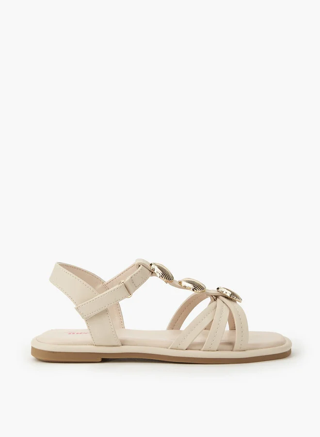Little Missy Girls Shell Embellished Sandals