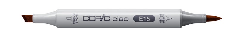 Copic Markers E15 Ciao with Replaceable Nib, Dark Suntan - Image 2