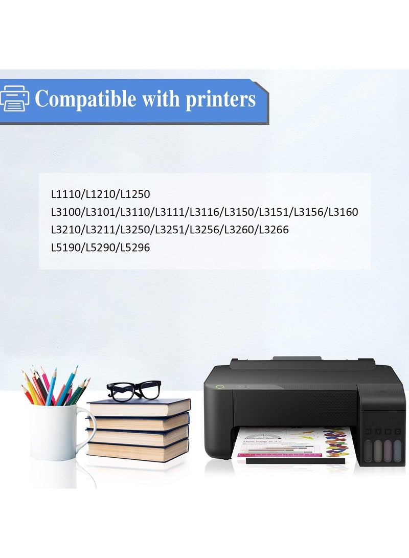 SYXUMLKLS Printer ink 103 for EPSON for EcoTank ink Combo Set Full-Pack of 4 (Black Cyan Magenta Yellow) for L1110‎ L3110 L3111 L3150 L3151‎ L3156 L3160 L5190‎ - Image 2
