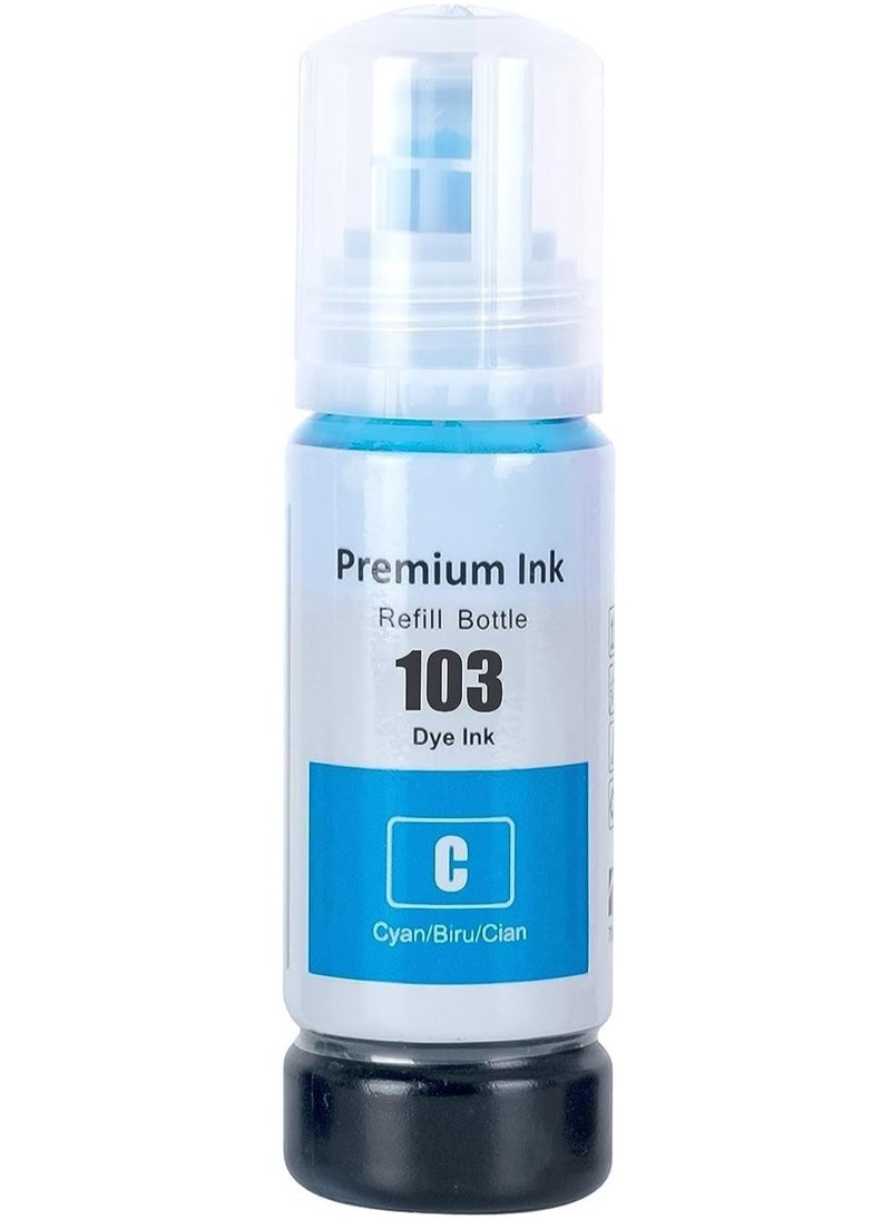 Generic Printer ink 103 for EPSON for EcoTank ink Combo Set Full-Pack of 4 (Black Cyan Magenta Yellow) for L1110‎ L3110 L3111 L3150 L3151‎ L3156 L3160 L5190‎  - Image 4