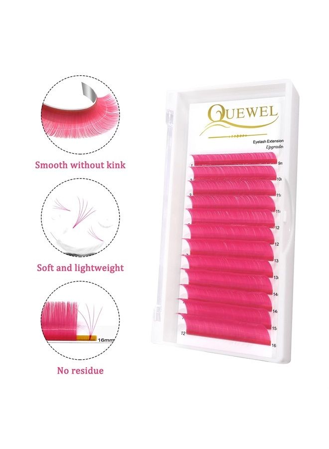 QUEWEL Colored Lashes Extensions .07 D Curl Easy Fan Volume Lashes Pink Volume Lash Extensions 9-16mm Mixed Lash Tray Self Fanning 2D-10D Volume Eyelash Extensions by QUEWEL (Pink 0.07 D 9-16mm) - Image 4