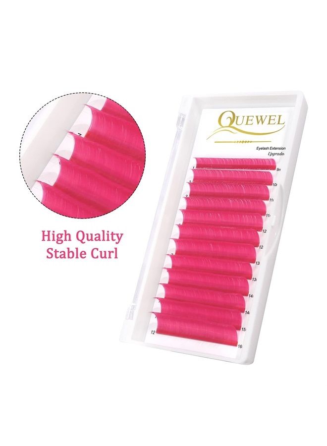 QUEWEL Colored Lashes Extensions .07 D Curl Easy Fan Volume Lashes Pink Volume Lash Extensions 9-16mm Mixed Lash Tray Self Fanning 2D-10D Volume Eyelash Extensions by QUEWEL (Pink 0.07 D 9-16mm) - Image 2