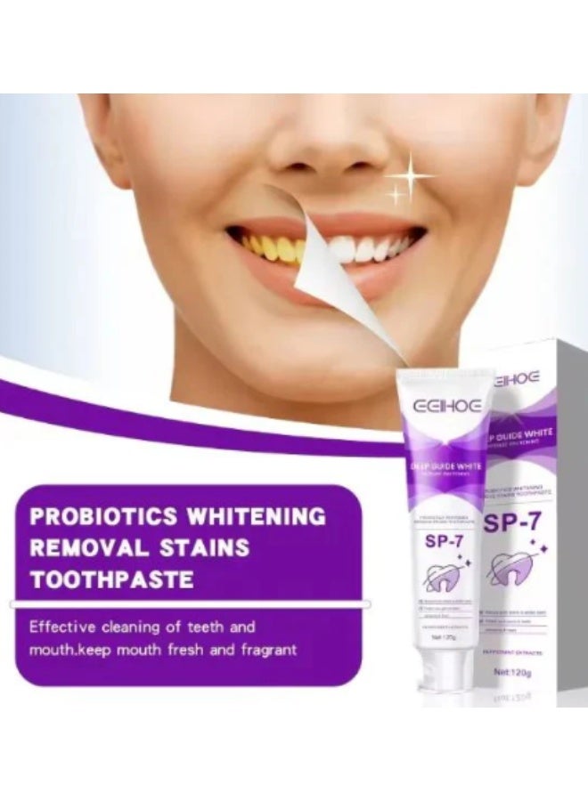 EELHOE 2-pcs of Purple Corrector 50ml, Teeth Whitening Toothpaste, Tooth Stains Removal, Color Corrector for Yellow Teeth Cleaning, Teeth Whitening Cream for Fresh Breath and Oral Hygiene - Image 2