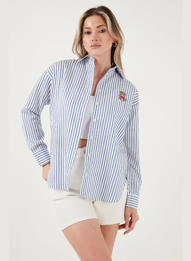 Lela Lela Cotton Blend Regular Fit Teddy Bear Embroidered Shirt Women's SHIRT 6773106