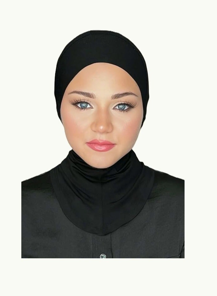 برفكتوري وشاح رأس جيرسي نينجا الرياضي، حجاب بتغطية كاملة تحت الوشاح، خفيف الوزن ومريح - أسود  - Image 2