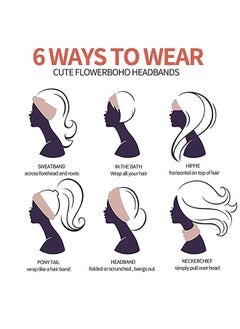 Generic 4Pcs Wide Sport Headbands for Women, Stylish Solid Color Elastic Head Wraps, Boho Thick Hairbands, Large Athletic Yoga Turban Headband Hair Accessories  - Image 5