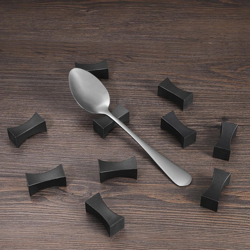 Youda 10PCS Chopstick Rests Alloy Chopsticks Holders For Holding Spoon Forks Knives(Black) - Image 5