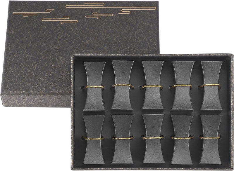 Youda 10PCS Chopstick Rests Alloy Chopsticks Holders For Holding Spoon Forks Knives(Black) - Image 1